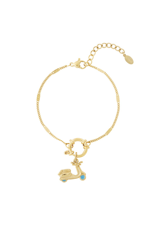 Armband med skoterberlock och utbytbara hängen