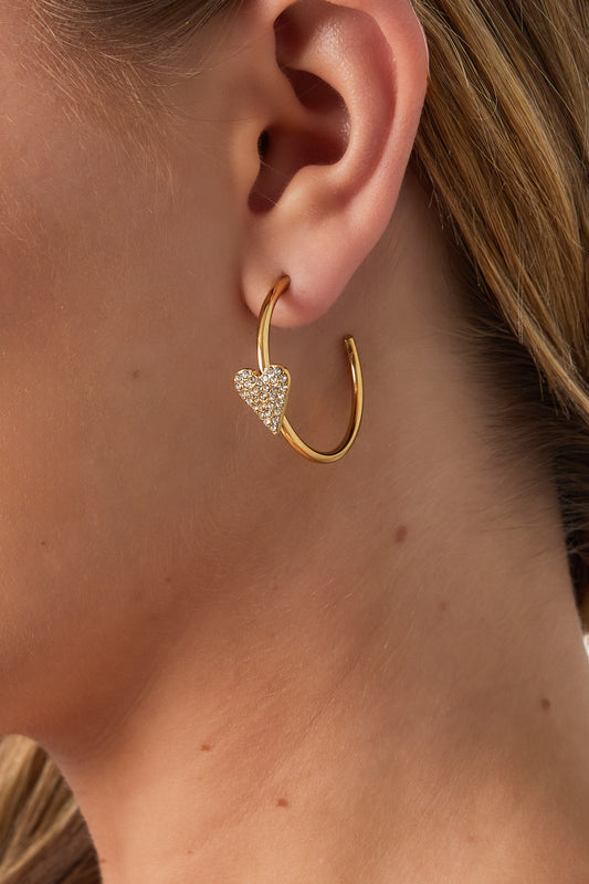 Örhängen med kristallhjärta