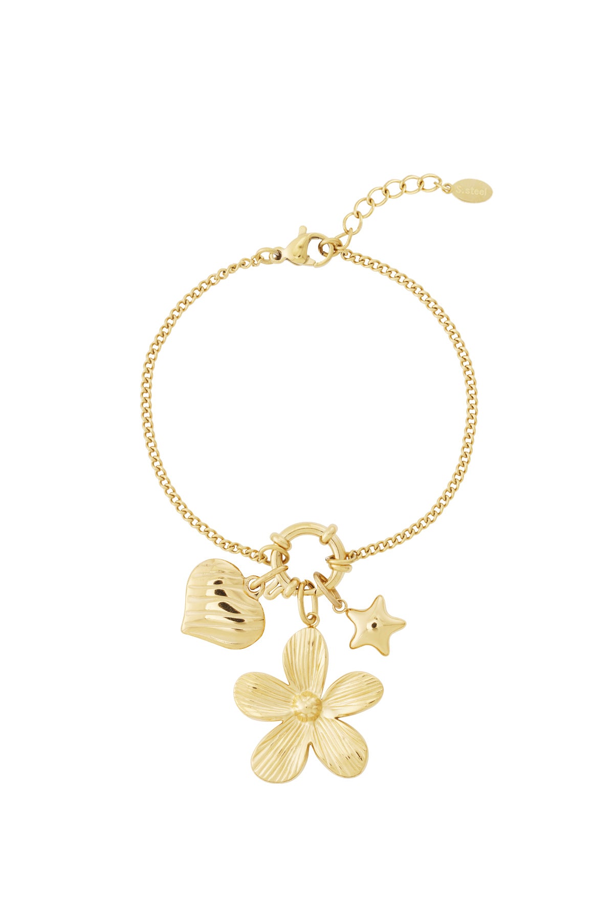 Gyllene blommande drömarmband med utbytbara berlocker