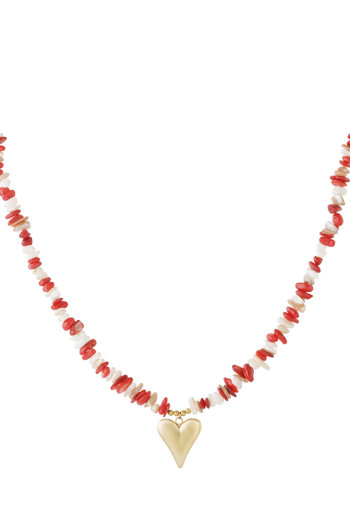 Pärlhalsband med hjärtberlock