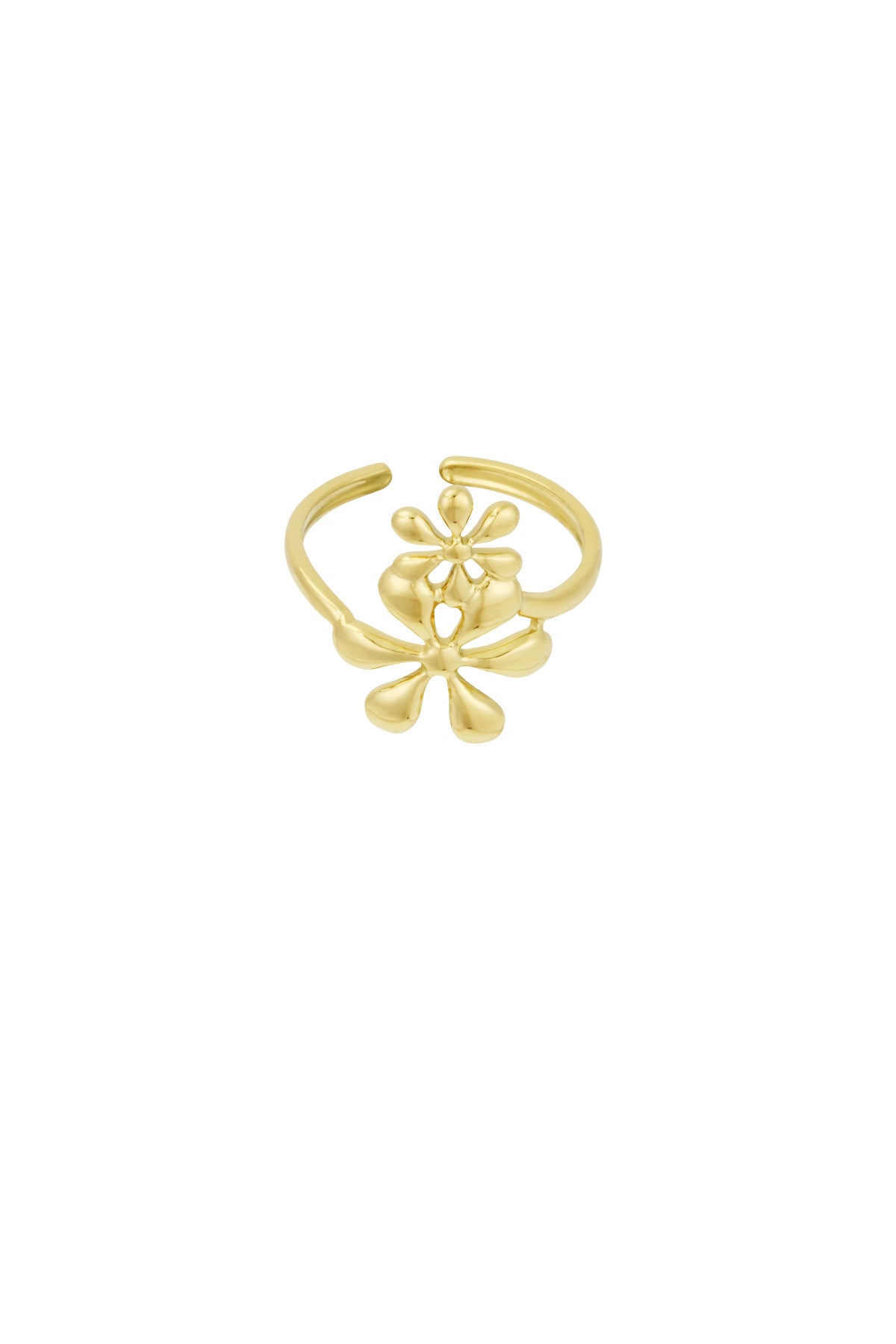 Blommig statement-ring