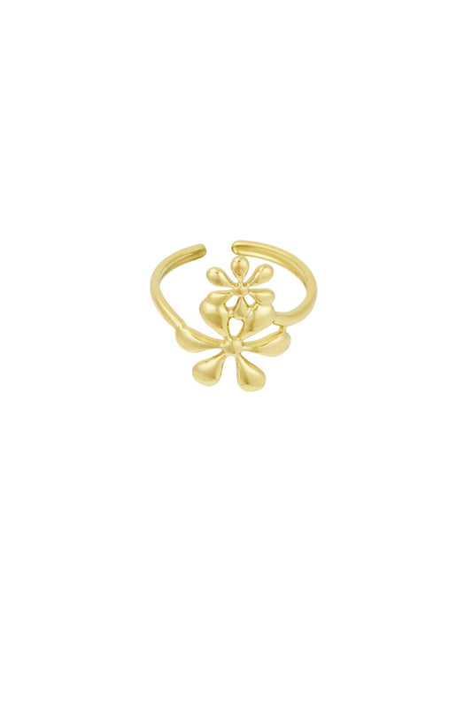 Blommig statement-ring