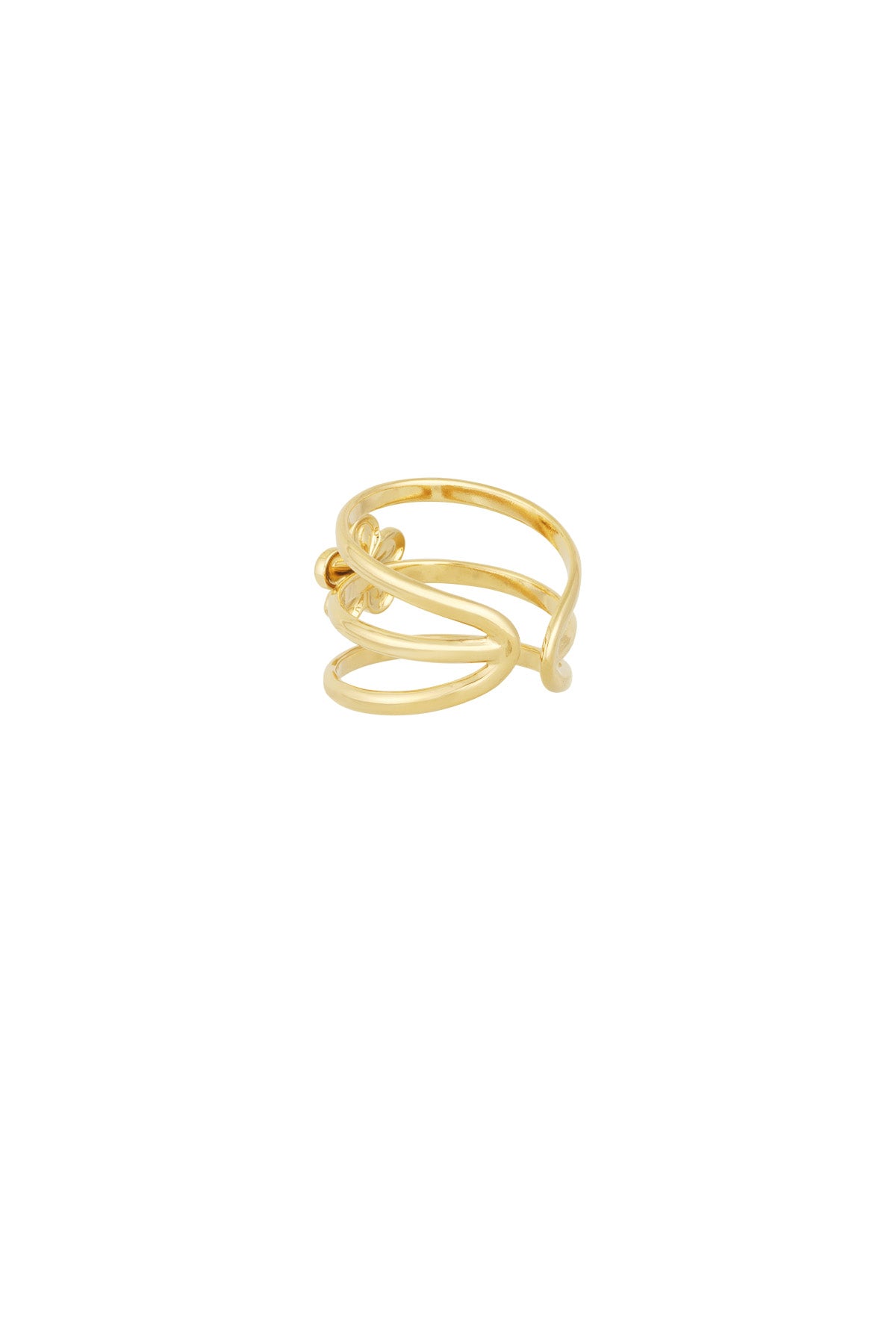 Trippelbandsring med blomstermotiv