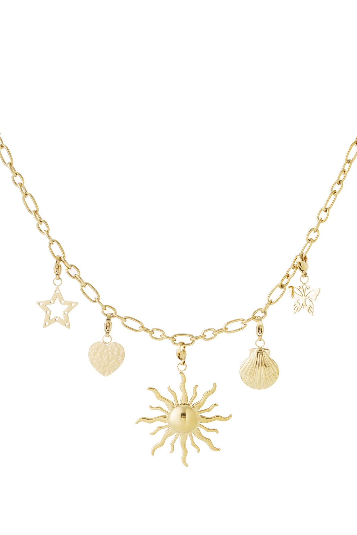 Halsband med sol- och strandberlocker