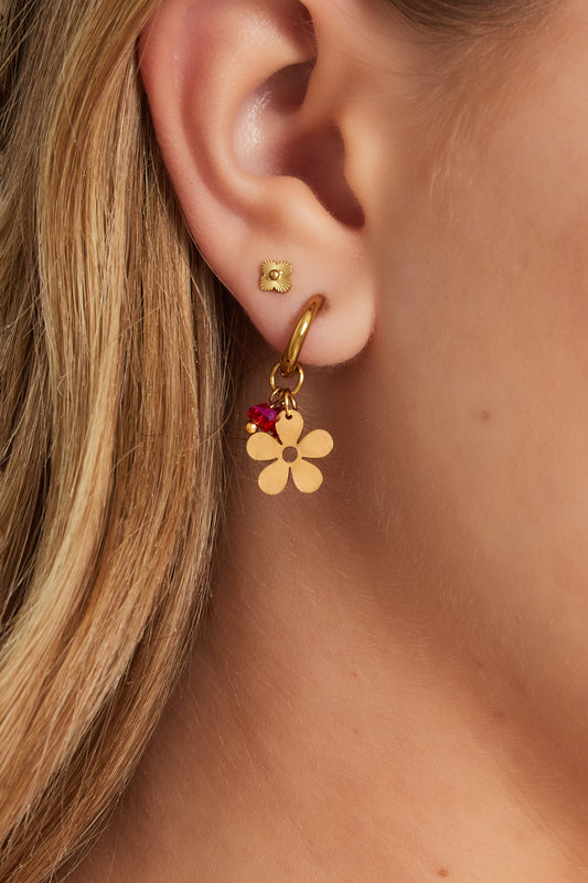 Mini örhängen med blommotiv