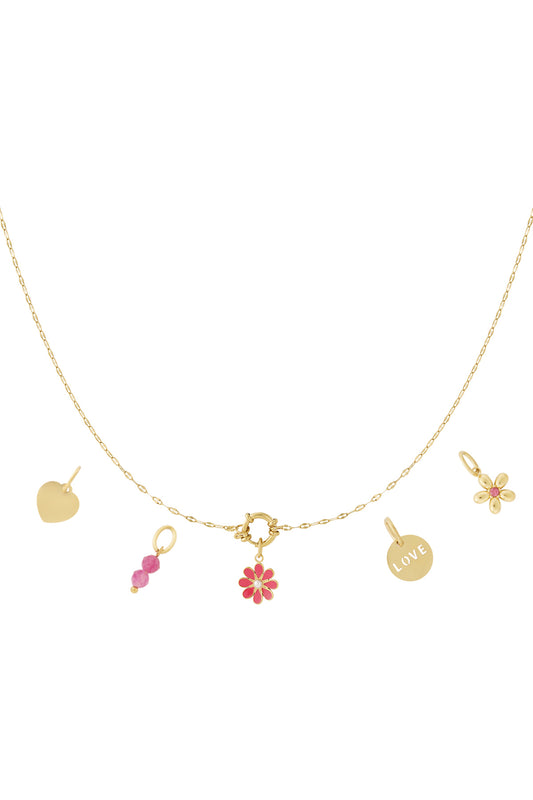 Halsband rosa blomma