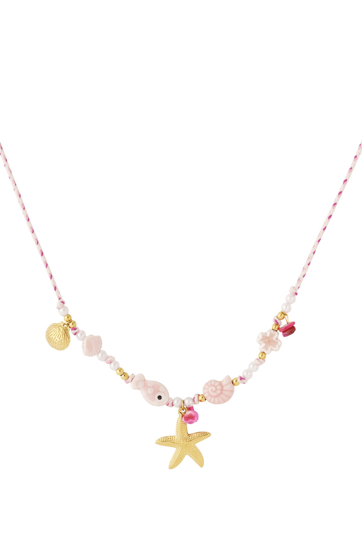 Halsband med snäckor och sjöstjärnor