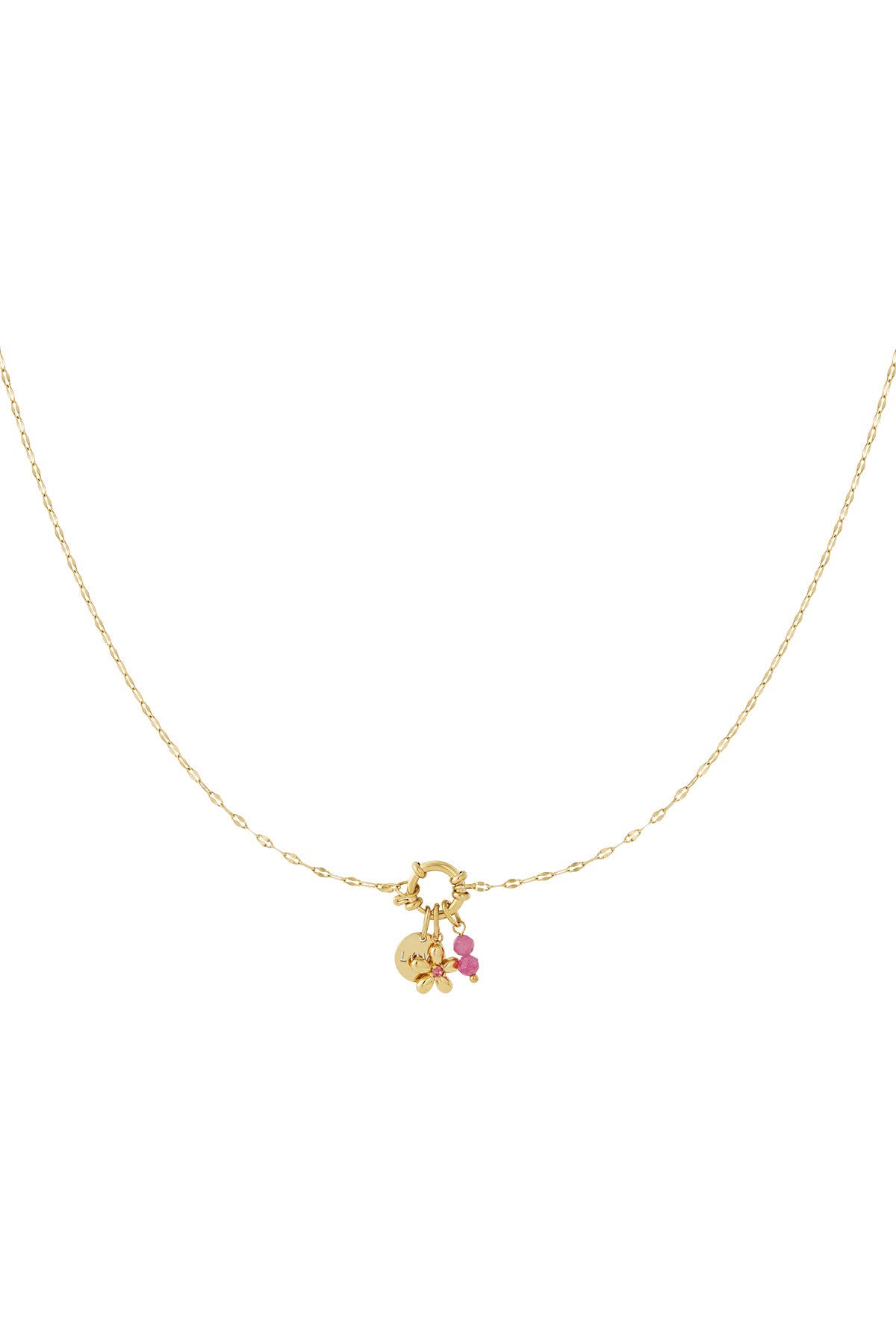 Halsband rosa blomma