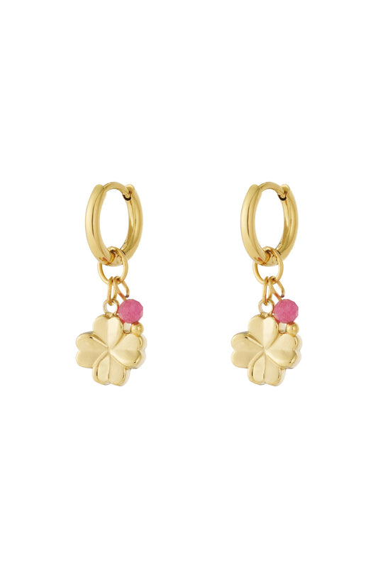 Lucky Clover Huggie Hoops