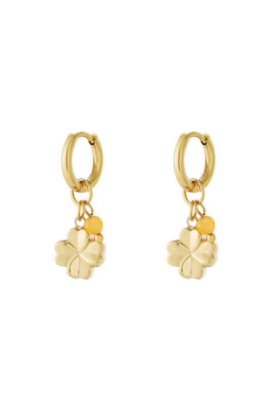Lucky Clover Huggie Hoops